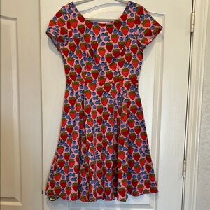 Eva Rose Colorful Strawberry Print Dress Size Large
